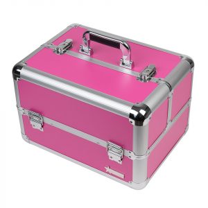 Geanta Manichiura din Aluminiu LUXORISE, Roz Mat