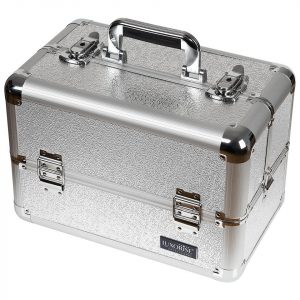 Geanta Manichiura din Aluminiu, Perfect Organizer, Taupe Gray - LUXORISE