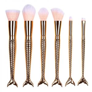 Set 6 pensule profesionale machiaj Mermaid Rose Gold Collection